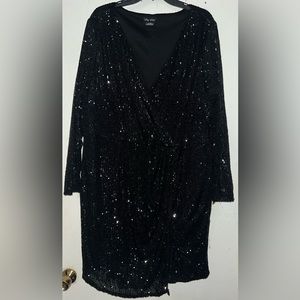 Chic Soul Low Cut Black Event Dress